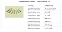 Штифты внутр. кон.титановые ШВКТ-2(108S)бел (12шт) 1